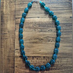 Green Square Bead Necklace